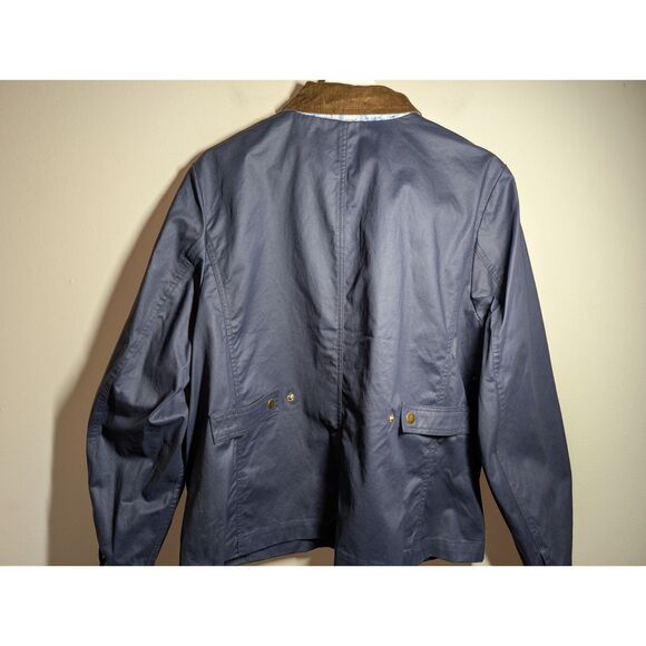 J.Crew Navy Barn Jacket with Liberty Floral Print Fabric, Women's Size L - Picture 6 of 16